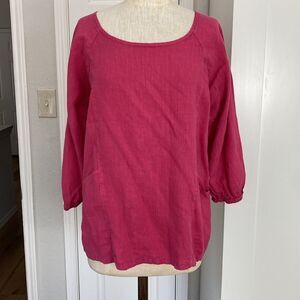 Cut loose pink linen blouse